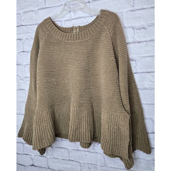 Pol Relaxed Fit Scallop Edge Long Bell Sleeve Knit Sweater Large. - Picture 4 of 10